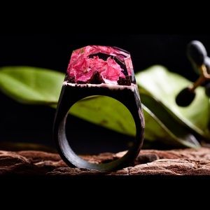 Ethereal Blossom Secret Wood Ring Size 6.5